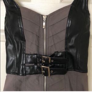 Leather accented vest